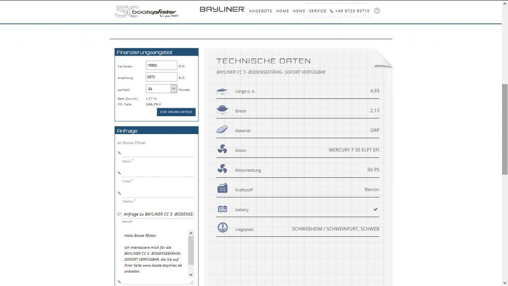 Bayliner Boot kaufen - Anfrage und Finanzierung